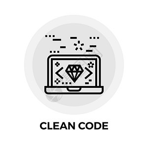 清洁代码图标网络软件数据语言技术网站插图电脑商业笔记本图片