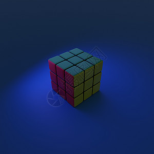 rubik 的立方体 3d 渲染 抽象插图 拼图立方体数学难题玩具智力娱乐游戏商业正方形头脑教育背景图片