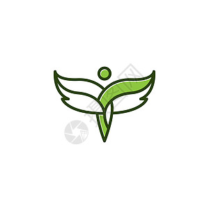 有机保健摘要叶子机翼Man Logo模版图片