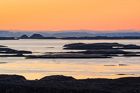 冰岛日落时的许多岛屿水平旅行天空风景海景海洋半岛图片