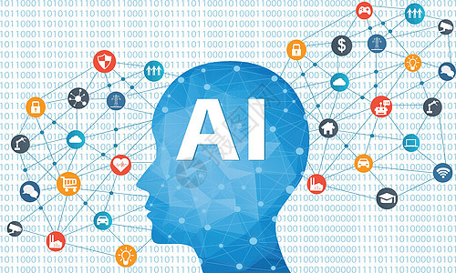 人造情报概念人工情报概念电脑药品商业头脑技术程序员医生医疗插图机器人背景图片