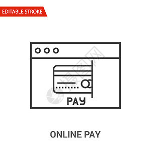 在线薪酬图标 薄线矢量说明网站销售营销网络店铺技术白色市场互联网金融背景图片