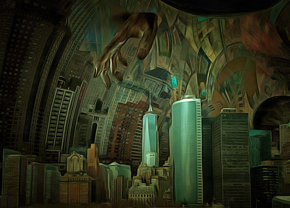 曼哈顿建筑学艺术品纪念碑景观上帝城市染料艺术女士地标图片