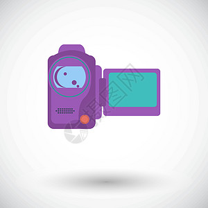 摄像机单个图标夹子正方形相机视频镜片录音机硬盘娱乐数字化运动图片