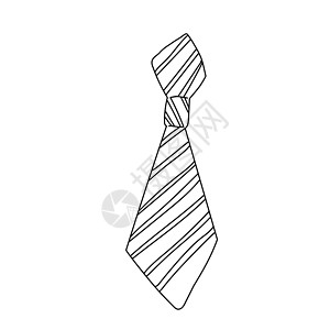 温莎领带形式设计 孤立在白色背景上的领带标志 手绘轮廓墨水手绘涂鸦图标粗略艺术涂鸦风格笔在纸上蓝色按钮裙子脖子男人漫画服饰服装正图片