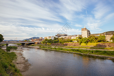 日本京都的城市旅游河岸反射历史性建筑历史餐厅日落旅行图片