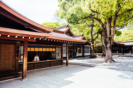 日本东京Mejijinggu神社公园旅游神社历史旅行建筑城市纪念馆神道木头图片