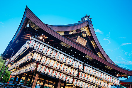 日本京都神社神社人行道吸引力花园宗教灯笼旅行旅游游客文化图片