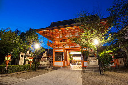 日本京都神社游客人行道花园宗教红色旅游吸引力文化旅行神社图片