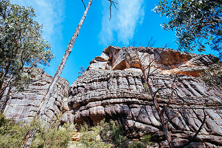 澳大利亚维多利亚州格拉姆皮亚州的奇幻之地希克巅峰大厅峡谷间隙仙境砂岩天空小路探索岩石图片