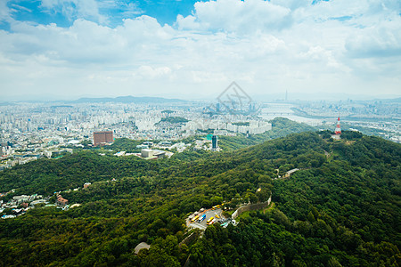 韩国风景首尔首尔建筑学景观爬坡首都旅行游客旅游城市地标市中心背景