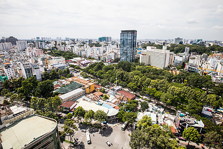 胡志明市上空的空中观察商业天线房子旅行住宅景观运输过境场景城市图片