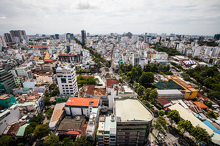 胡志明市上空的空中观察景观贫民窟商业场景城市建筑地标旅行建筑学街道图片