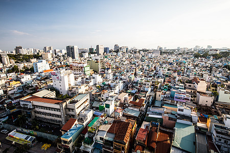 胡志明市上空的空中观察建筑学房子旅行场景路口住宅贫民窟天线地标建筑图片