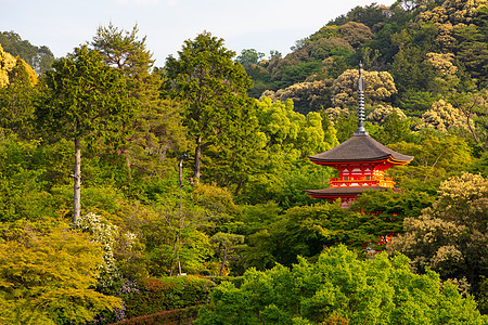 京都日本清水寺寺木头寺庙旅行文化历史神社日光宝塔遗产观光图片