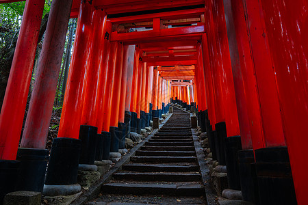 京都日本神社建筑学吸引力遗产小路隧道精神历史旅行人行道通道图片