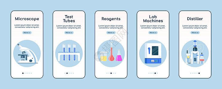 安装移动应用程序屏幕的实验室设备;在图片