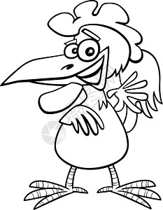 卡通鸡鸟养殖场动物性格彩色书页图片
