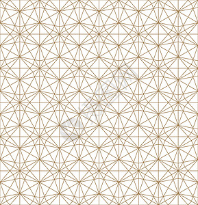 基于日本饰品 Kumik 的无缝模式网格白色工艺线条六边形马赛克插图图案激光金子图片
