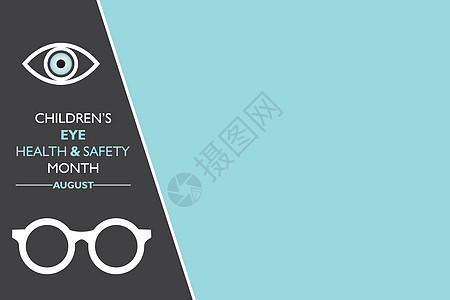8月的  儿童眼健康与安全月  活动孩子们全世界测试海报世界眼睛国家预防学校横幅图片