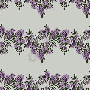 无缝模式 有美丽的紫色玫瑰花图片