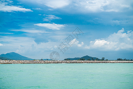 断流线海浪建筑学海滩材料侵蚀水泥支撑积木安全石头图片