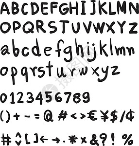 手工绘制的字母字字体矢量艺术插图图片