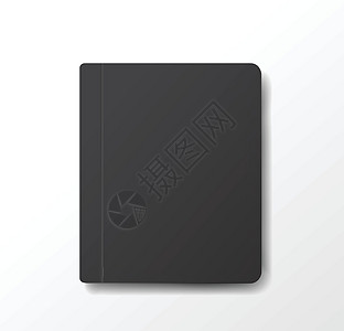 黑色笔记本模板的黑纸笔模板矢量插图平板反缩图片