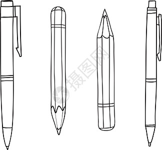 笔笔笔手绘画可爱的线条艺术插图图片