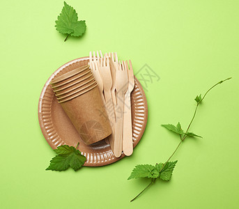 棕色手工艺纸和再生马的废纸用具纸盒食物餐饮材料回收生态叶子午餐生物绿色图片