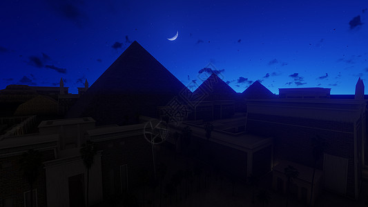 埃及开罗 吉萨大金字塔对抗星空图片