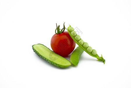 红熟番茄 豆子和黄瓜农业饮食红色食物团体营养白色蔬菜沙拉绿色图片