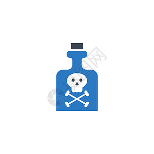 与毒物相关的病媒淋巴图标化学危险警告液体玻璃化学品药品艺术毒素蓝色图片