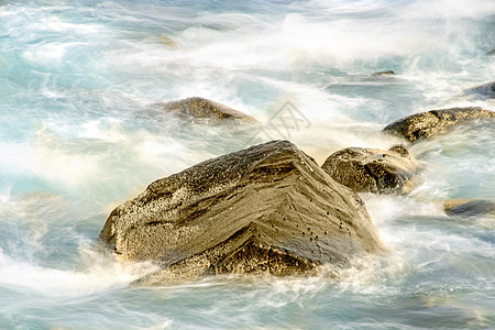 长期暴露于亚特兰地海洋的表面岩石风景时间戏剧性支撑海岸石头火山海景冲浪图片