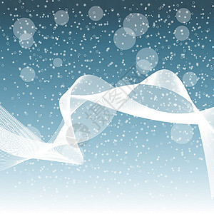 贴有冬季场景的明信片 下雪背景 白带 插图图片
