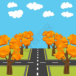 未来道路的十字路口相当于道路 橡树图示图片