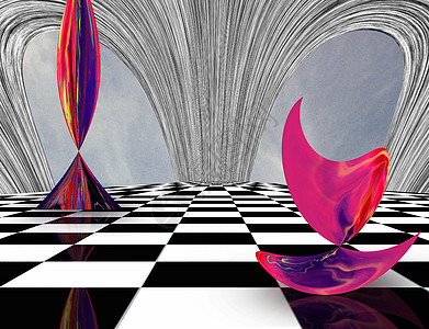 粉粉物质星际棋盘3d粉色渲染条纹数字灵魂曲线游戏背景图片