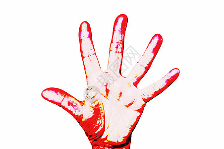 手头显示停止身体海报肌腱绘画手指指针广告标识皱纹展示图片