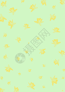 带花朵的文具水仙花插图黄色背景图片