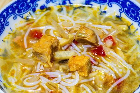 亚洲小鸡面汤烹饪宏观餐厅厨房小吃黑色食物熟食蔬菜盘子背景图片