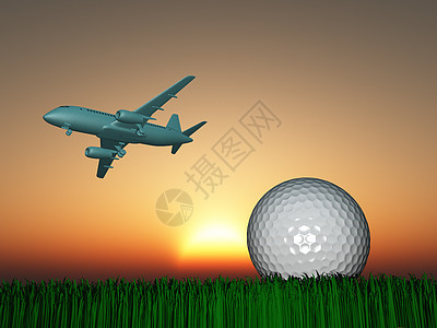 飞机和高尔夫图片