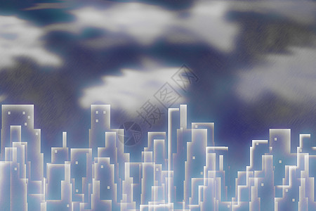 光之城艺术摩天大楼绘画首都建筑物场景中心蓝色辉光天线背景图片