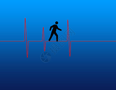 心跳心脏图心电图力量速度活动运动插图脉冲监视器训练男性图片