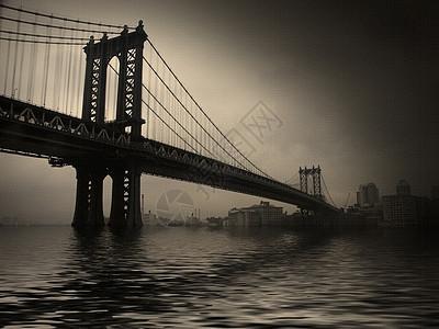 纽约公约 桥桥全景旅行石头建筑学建筑城市摩天大楼金融市中心港口图片