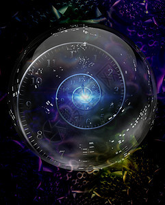 时间扭曲螺旋拨号气泡运动水晶指针数字插图寿命玻璃图片