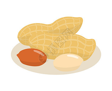 孤立在白色背景上的花生黄油小吃饮食坚果食物种子烹饪水果插图零食背景图片