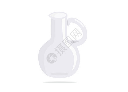 孤立在白色背景上的玻璃投手水瓶杯子陶瓷饮料液体花瓶水晶厨房物质反射图片