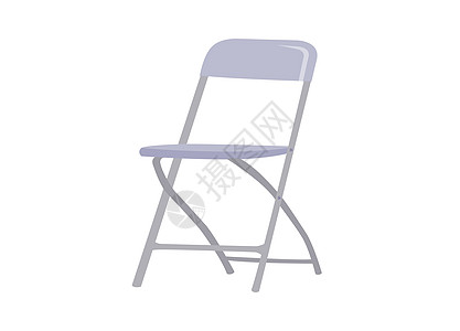 孤立在白色背景上的钢制折叠椅折叠海滩灰色家具凳子等距插图学习黑色座位图片
