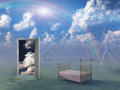 像风景一样的梦幻蓝色天空天堂成人时间想像力睡眠精神通道卧室图片