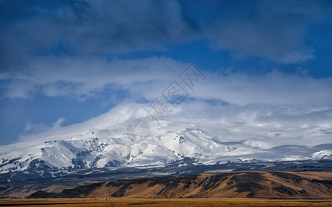 冰岛的景观火山荒野冰帽天空天气海拔土地丘陵自然保护区地形图片